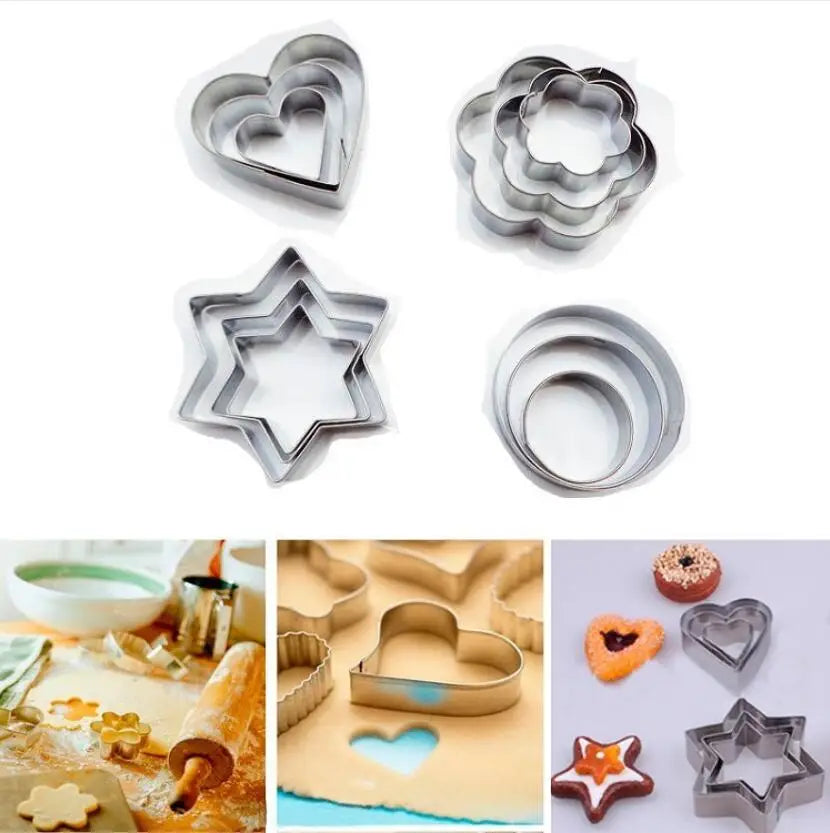 3pcs/Set di Stampi per Biscotti in Acciaio Inossidabile – Creativi e Pratici!