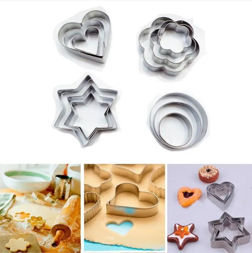 3pcs/Set di Stampi per Biscotti in Acciaio Inossidabile – Creativi e Pratici!